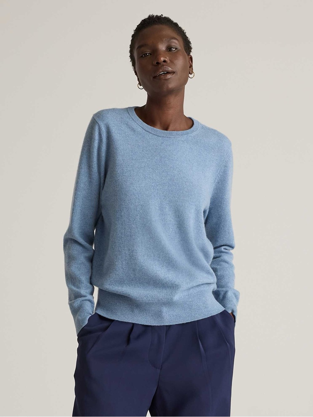 Quince Mongolian Cashmere Crewneck Sweater Light Blue size XS